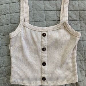 jeans warehouse button down cropped tank top